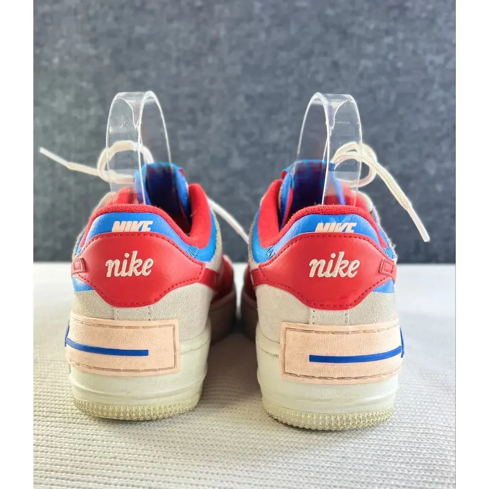 Nike Air Force 1 Shadow CU8591-100 Sail Photo Blue Red Sneakers Women’s 6.5